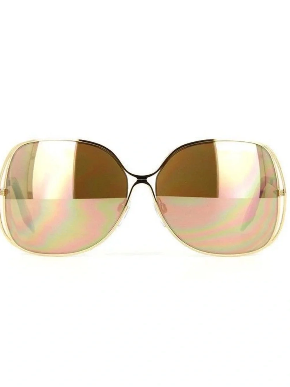 Victoria Beckham Halo Metal Drop VBS64C2 Sunglasses 18K Rose Gold Frame 24K Gold